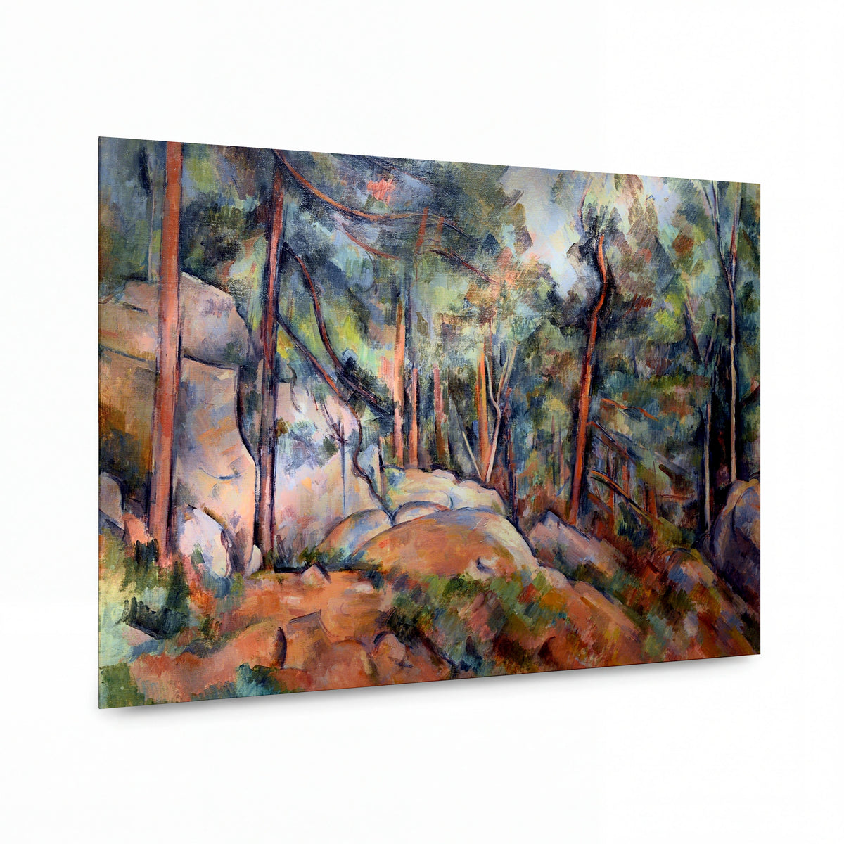 Obraz Paul Cézanne — Forest Interior — lesklý kovový obraz — lesklý kovový obraz