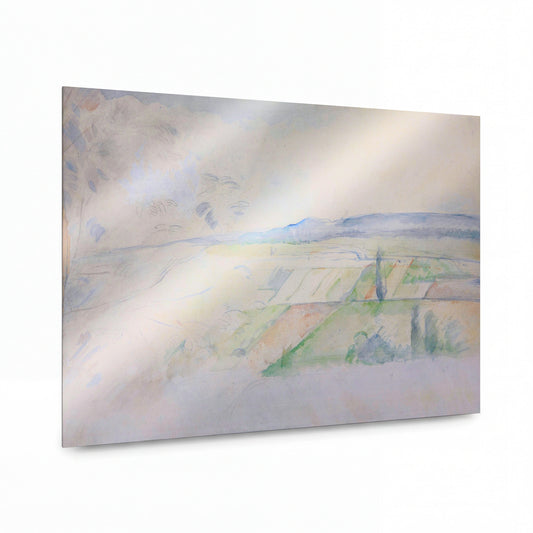 Obraz Paul Cézanne — Landscape (The Outskirts of Pontoise) — luxusní reprodukce na kovu — luxusní reprodukce na kovu