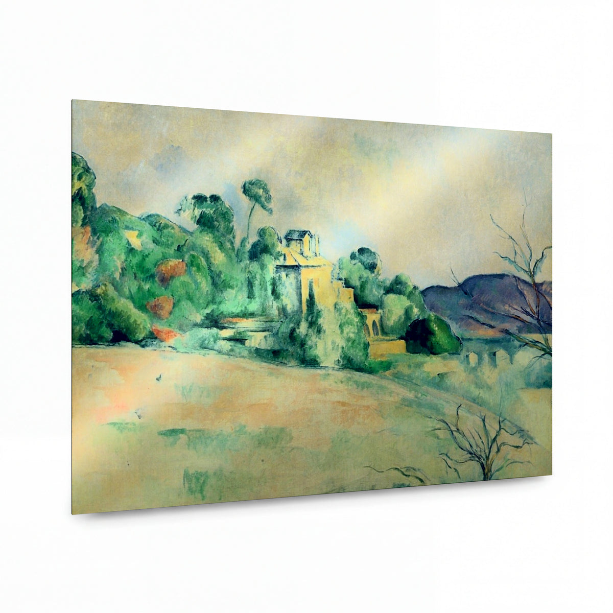 Obraz Paul Cézanne — Landscape at Midday — prémiová reprodukce na kovovém panelu — prémiová reprodukce na kovovém panelu