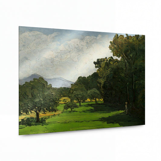 Obraz Paul Cézanne — Landscape near Aix-en-Provence — reprodukce na kovovém panelu s vysokým leskem — reprodukce na kovovém panelu s vysokým leskem
