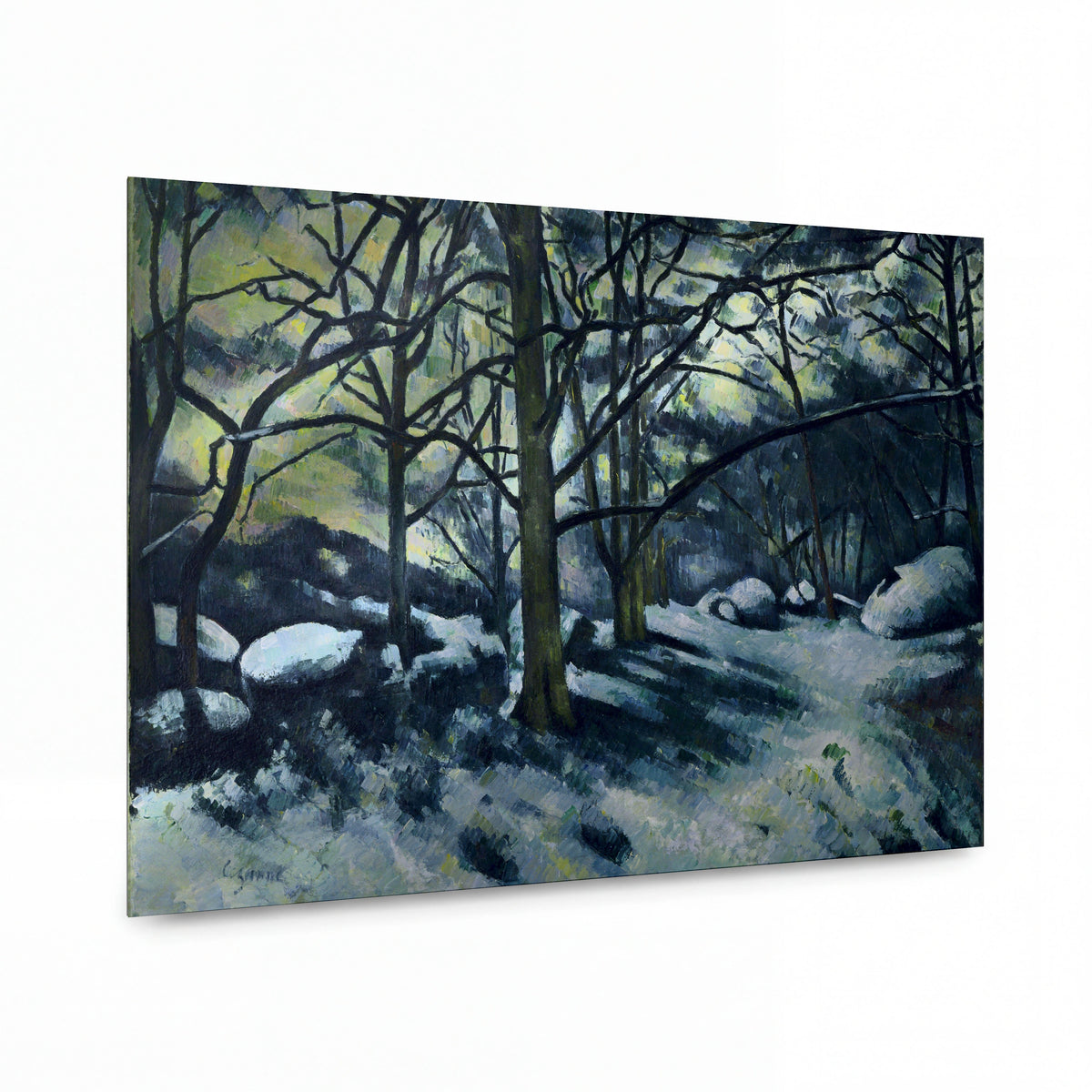 Obraz Paul Cézanne — Melting Snow, Fontainebleau — prémiová reprodukce na kovovém panelu — prémiová reprodukce na kovovém panelu