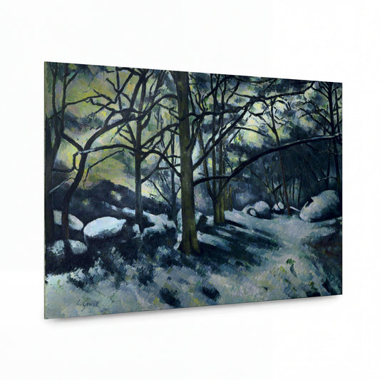 Obraz Paul Cézanne — Melting Snow, Fontainebleau — prémiová reprodukce na kovovém panelu — prémiová reprodukce na kovovém panelu
