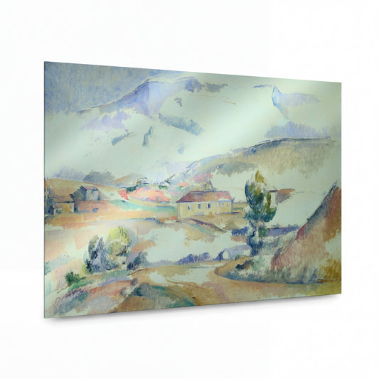 Obraz Paul Cézanne — Mount Sainte-Victoire, from near Gardanne — kovový obraz s vysokým leskem — kovový obraz s vysokým leskem