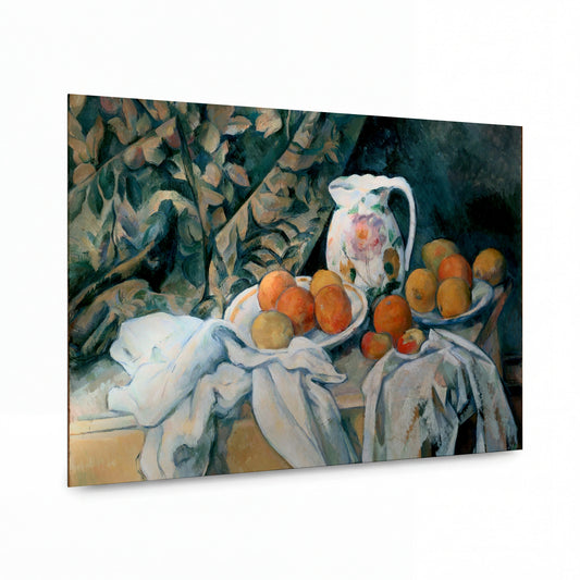 Obraz Paul Cézanne — Zátiší se závojem — kovová reprodukce s vysokým leskem — kovová reprodukce s vysokým leskem