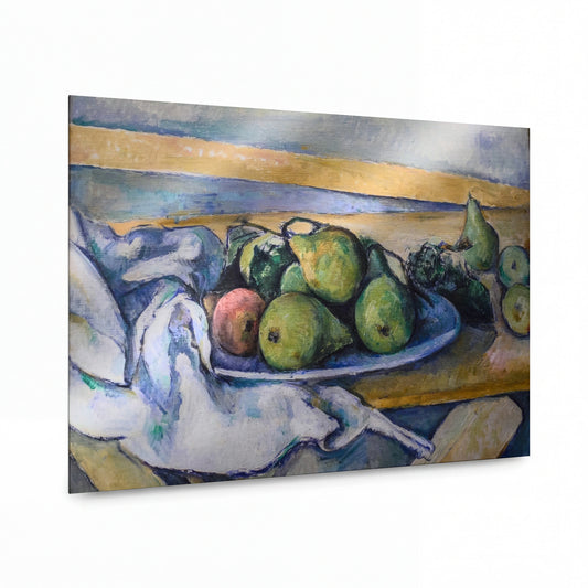 Obraz Paul Cézanne — Still Life with Pears — umělecká reprodukce na hliníku — umělecká reprodukce na hliníku