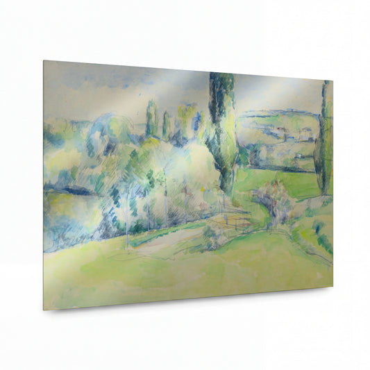 Obraz Paul Cézanne — The Jallais Hill at Pontoise — hliníkový panel s vysokým leskem — hliníkový panel s vysokým leskem