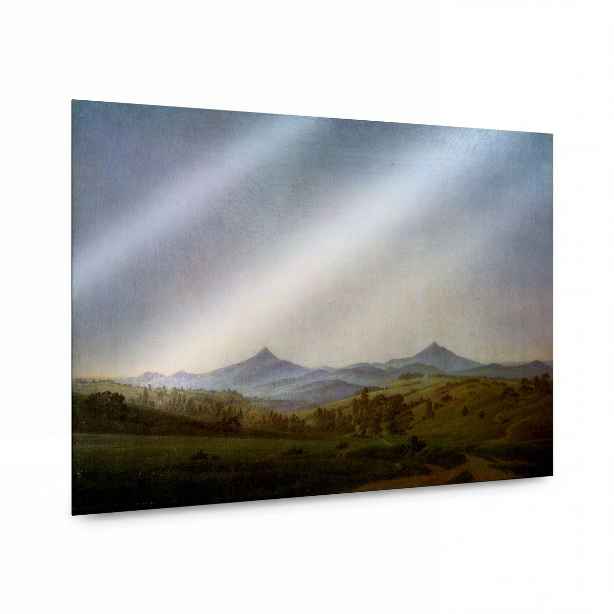 Obraz Caspar David Friedrich — Bohemian Landscape with Mount Milleschauer — umělecká reprodukce na hliníku — umělecká reprodukce na hliníku