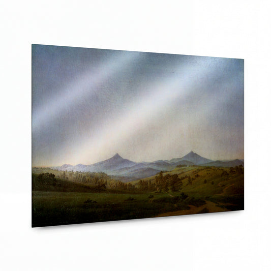 Obraz Caspar David Friedrich — Bohemian Landscape with Mount Milleschauer — umělecká reprodukce na hliníku — umělecká reprodukce na hliníku