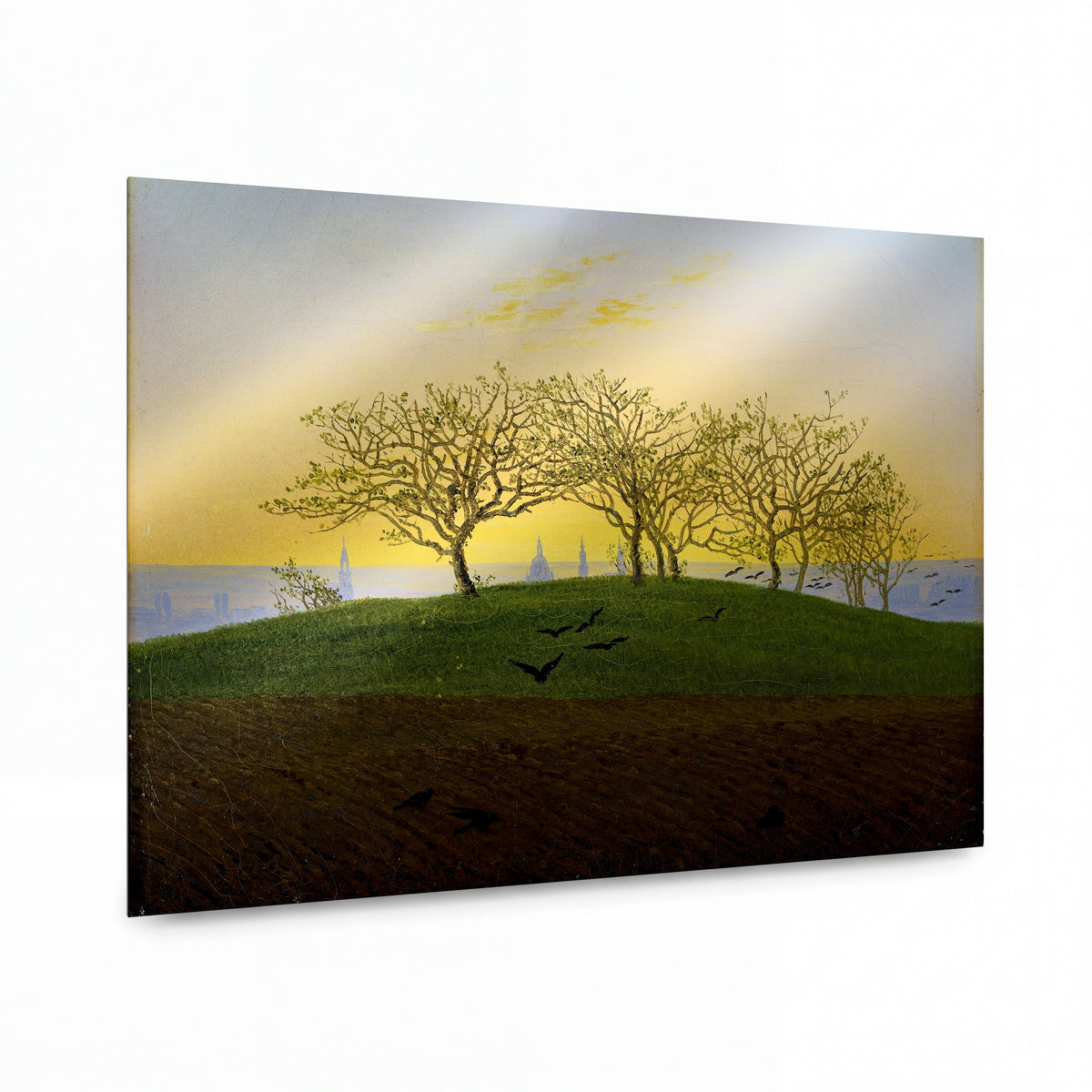 Obraz Caspar David Friedrich — Hill and Ploughed Field near Dresden — reprodukce na lesklém hliníkovém panelu — reprodukce na lesklém hliníkovém panelu
