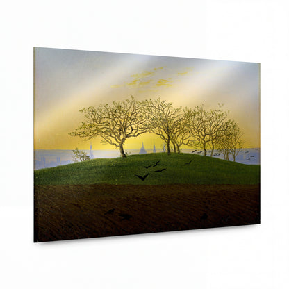 Obraz Caspar David Friedrich — Hill and Ploughed Field near Dresden — reprodukce na lesklém hliníkovém panelu — reprodukce na lesklém hliníkovém panelu