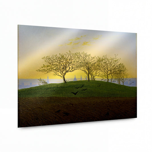 Obraz Caspar David Friedrich — Hill and Ploughed Field near Dresden — reprodukce na lesklém hliníkovém panelu — reprodukce na lesklém hliníkovém panelu