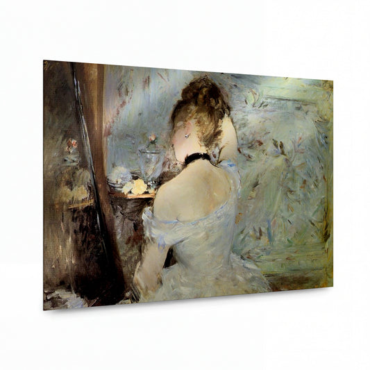 Obraz Berthe Morisot — Young Woman at the Mirror — kovový obraz na hliníkovém panelu — kovový obraz na hliníkovém panelu