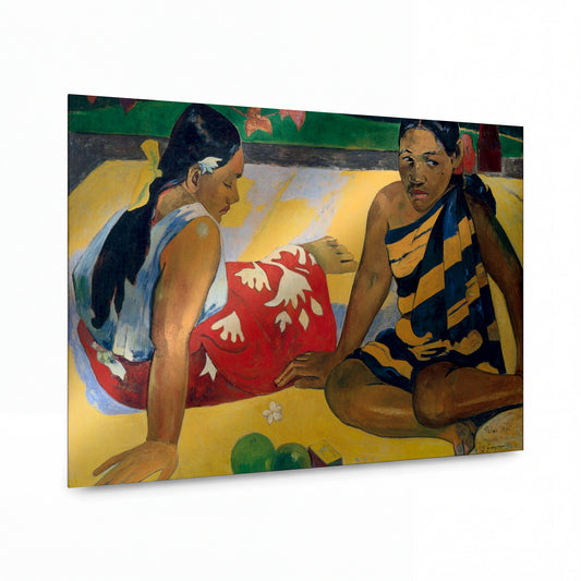 Obraz Paul Gauguin — Parau Api (What News) — umělecký kovový obraz s vysokým leskem — umělecký kovový obraz s vysokým leskem
