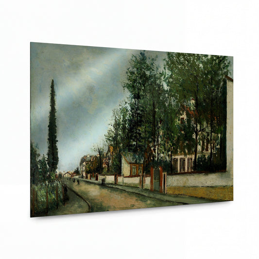 Obraz Maurice Utrillo — Eaubonne Street at Sannois — lesklý obraz na hliníku — lesklý obraz na hliníku