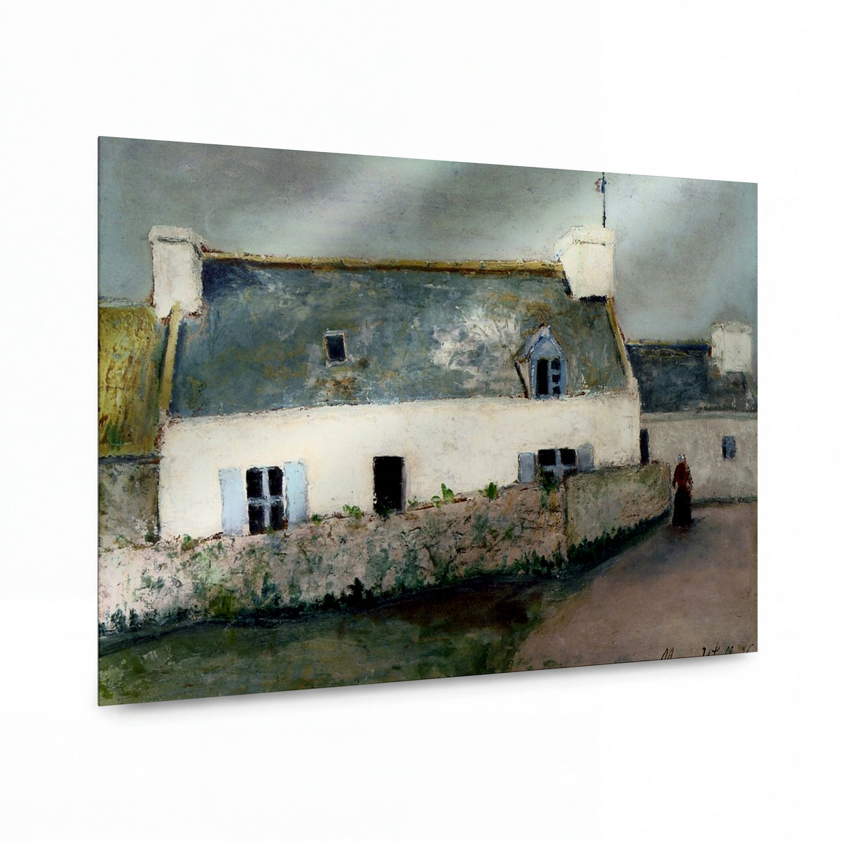 Obraz Maurice Utrillo — Farm on the Isle d'Ouessant (Finistere) — luxusní reprodukce na kovu — luxusní reprodukce na kovu
