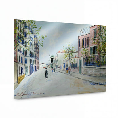 Obraz Maurice Utrillo — Girardon Street at Montmartre — umělecká reprodukce na hliníku — umělecká reprodukce na hliníku