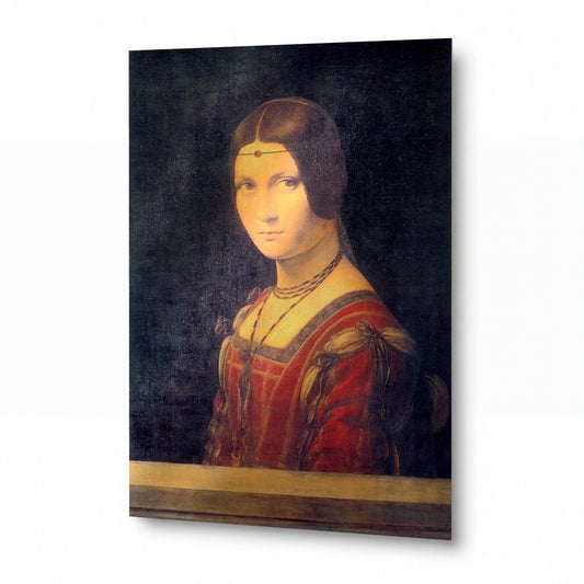 Obraz Leonardo da Vinci — La Belle Ferronnière — prémiová reprodukce na kovovém panelu