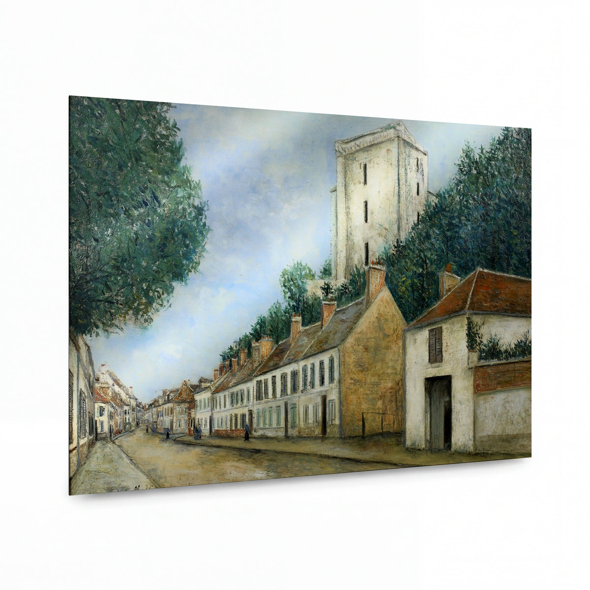 Obraz Maurice Utrillo — Meaux Street and Castle, The Ferte-Milon (Aisne), 1914 — umělecká reprodukce na hliníku