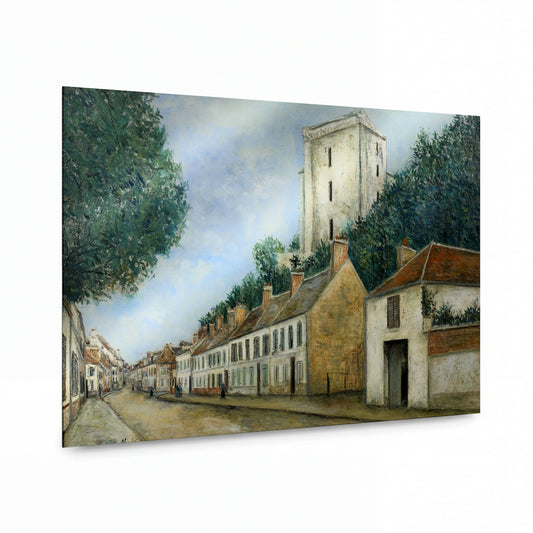 Obraz Maurice Utrillo — Meaux Street and Castle, The Ferte-Milon (Aisne), 1914 — umělecká reprodukce na hliníku