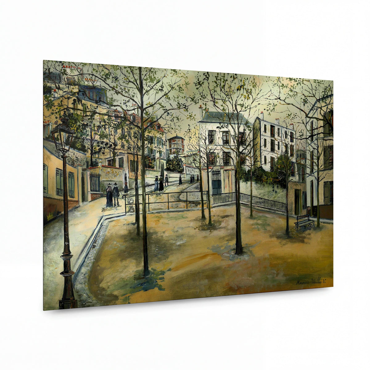 Obraz Maurice Utrillo — Ravignan Square, 1916 — kovový obraz s vysokým leskem