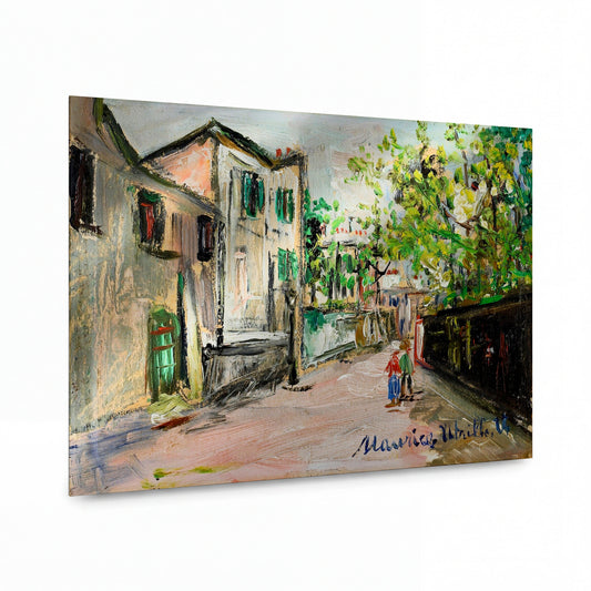 Obraz Maurice Utrillo — Saint-Vincent Street at Montmartre — kovový obraz s vysokým leskem — kovový obraz s vysokým leskem