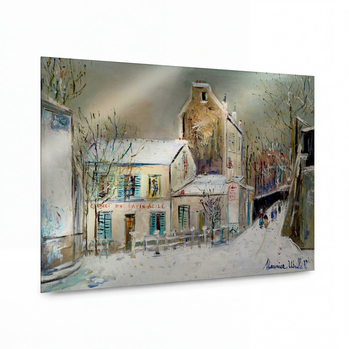 Obraz Maurice Utrillo — Kabaret Lapin Agile v zimě — hliníkový panel s vysokým leskem