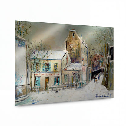 Obraz Maurice Utrillo — Kabaret Lapin Agile v zimě — hliníkový panel s vysokým leskem