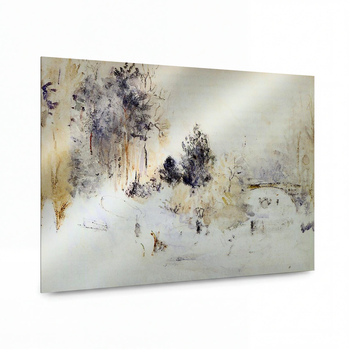 Obraz Berthe Morisot — Snowy Landscape — lesklý kovový obraz — lesklý kovový obraz