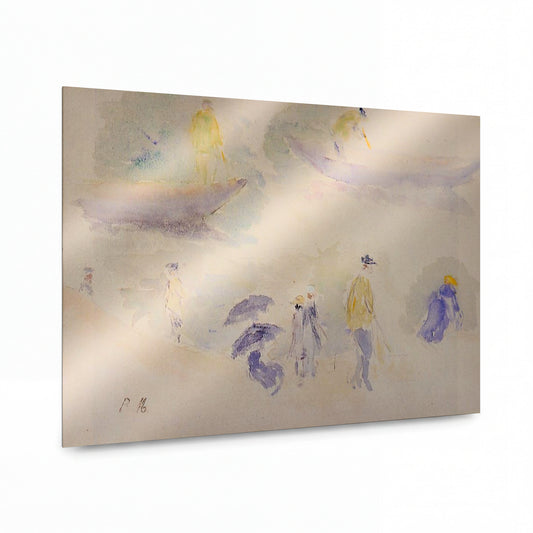 Obraz Berthe Morisot — The Banks of the Seine — reprodukce na kovovém panelu s vysokým leskem