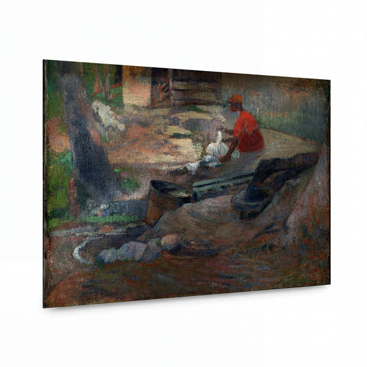 Obraz Paul Gauguin — Little Laundress — reprodukce na kovovém panelu s vysokým leskem