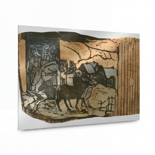 Obraz Paul Gauguin — The Breton Calvary — luxusní reprodukce na kovu — luxusní reprodukce na kovu