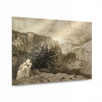 Obraz Odilon Redon — Woman and Child on a Mountain Landscape — prémiová reprodukce na kovovém panelu — prémiová reprodukce na kovovém panelu