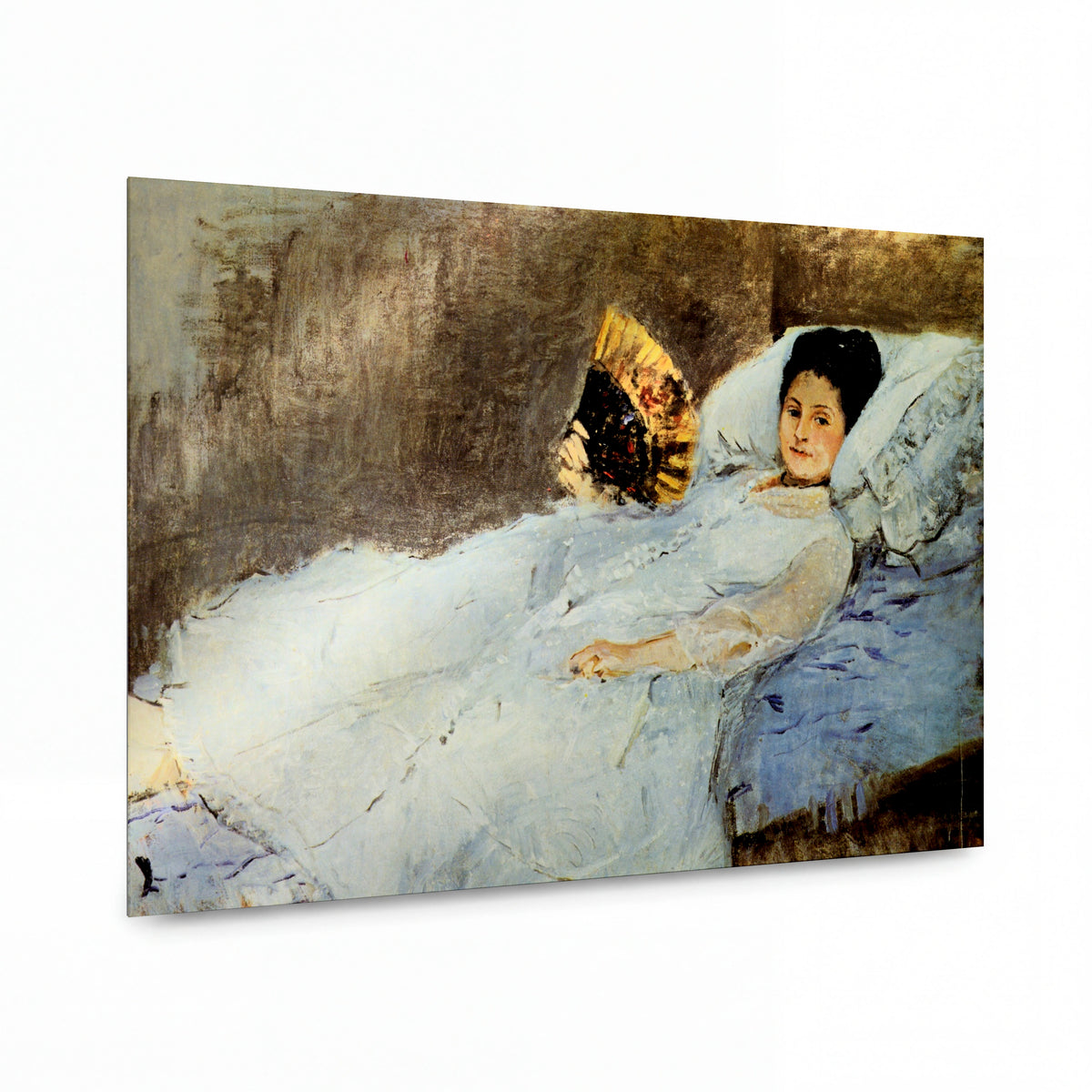 Obraz Berthe Morisot — Portrait of Mrs Hubard — lesklý kovový obraz