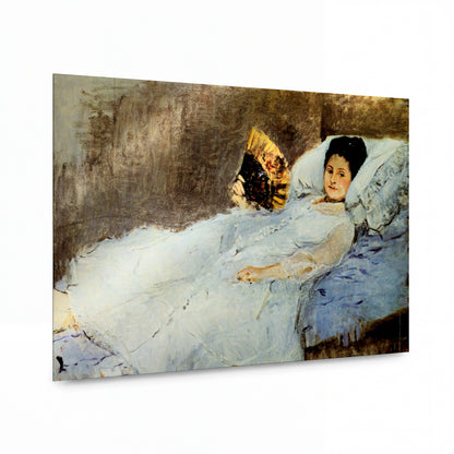 Obraz Berthe Morisot — Portrait of Mrs Hubard — lesklý kovový obraz