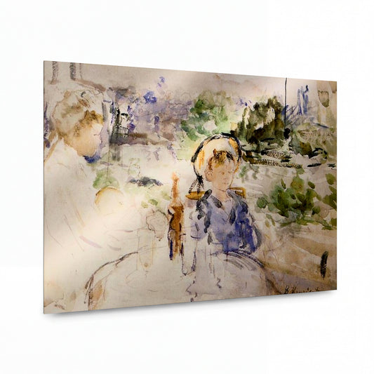 Obraz Berthe Morisot — Oběd na venkově — kovový obraz na hliníkovém panelu — kovový obraz na hliníkovém panelu