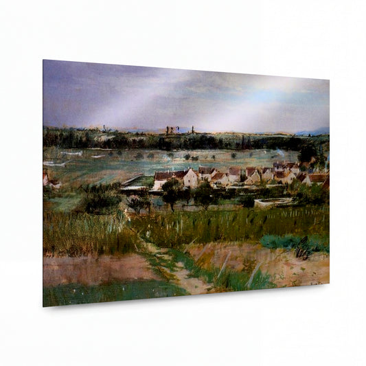 Obraz Berthe Morisot — The Village of Maurecourt — kovový obraz s vysokým leskem