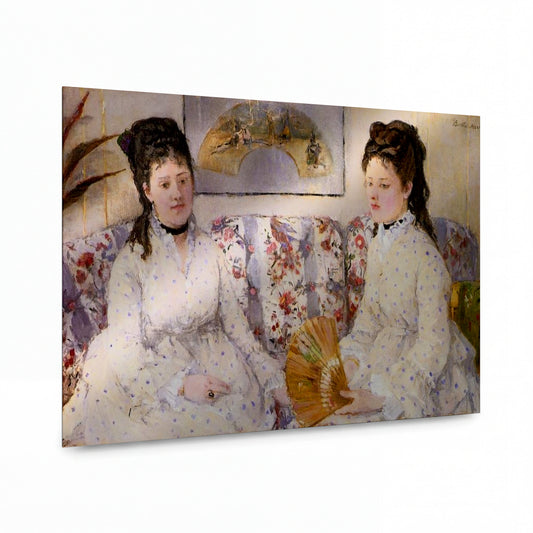 Obraz Berthe Morisot — Two Sisters on a Couch — prémiová reprodukce na kovovém panelu
