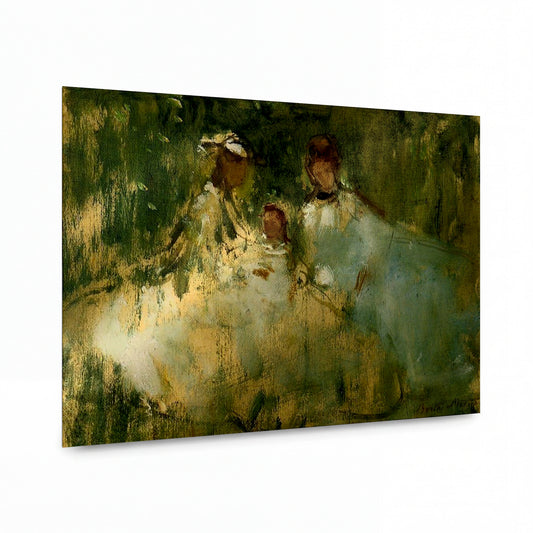 Obraz Berthe Morisot — Women and Little Girls in a Natural Setting — luxusní reprodukce na kovu