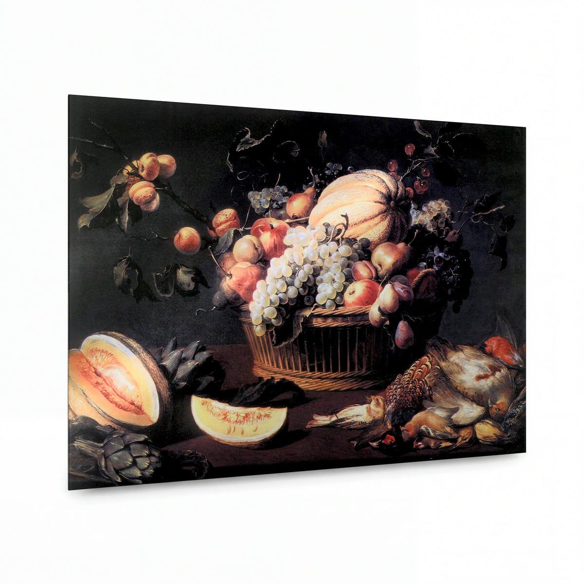 Obraz Frans Snyders — Zátiší s ovocem — umělecký kovový obraz s vysokým leskem — umělecký kovový obraz s vysokým leskem