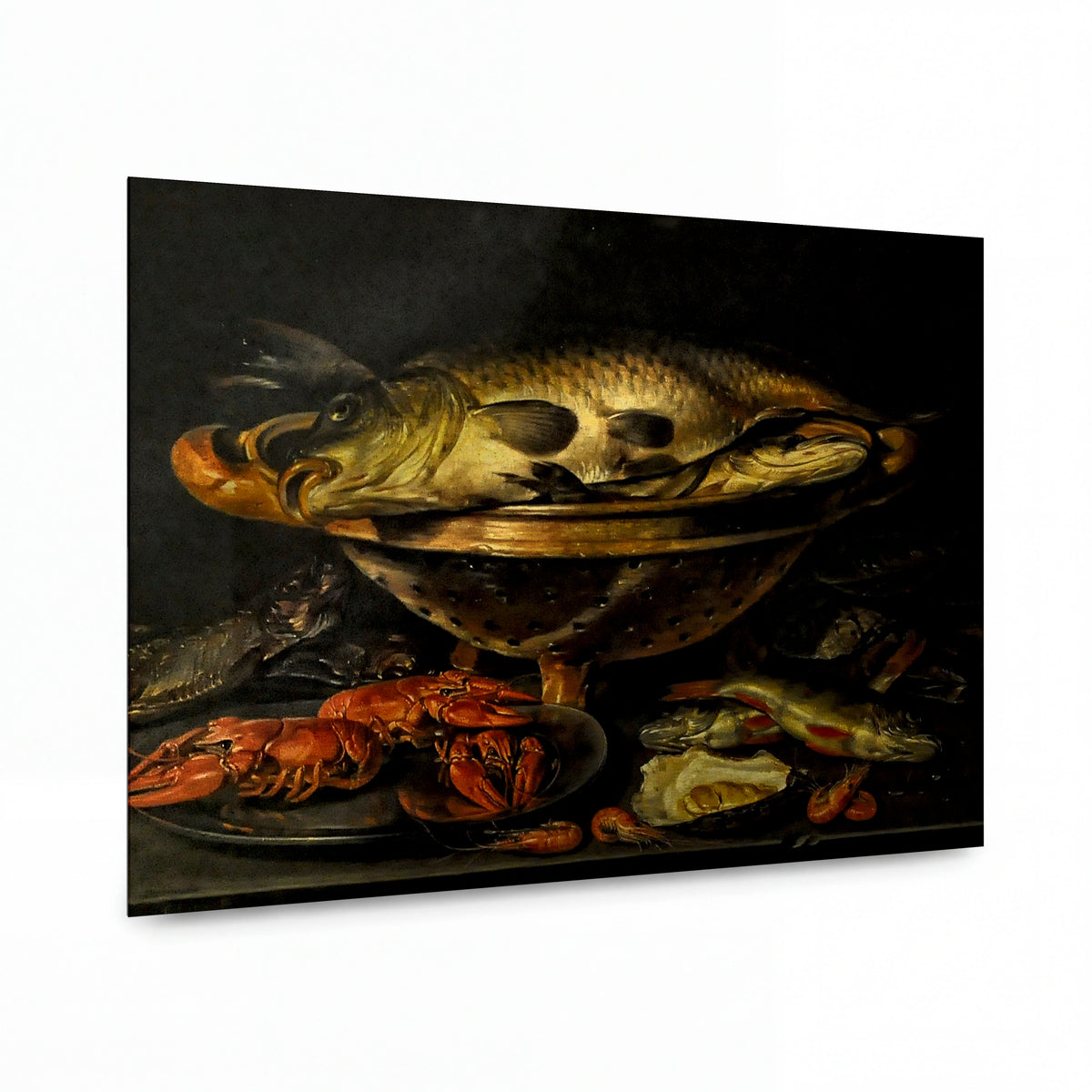 Obraz Clara Peeters — Still Life with Fish — luxusní reprodukce na kovu — luxusní reprodukce na kovu