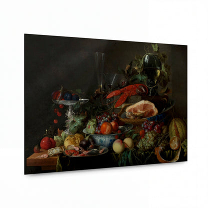 Obraz Jan Davidsz — Still life with ham, lobster and fruit — lesklý obraz na hliníku