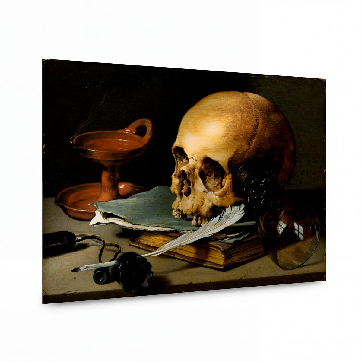 Obraz Pieter Claesz — Still life vanity — lesklý obraz na hliníku