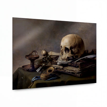 Obraz Pieter Claesz — Still life vanity — hliníkový panel s vysokým leskem — hliníkový panel s vysokým leskem