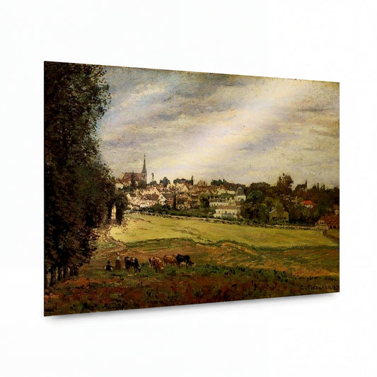 Obraz Camille Pissarro — Pohled na Marly-le-Roi — umělecká reprodukce na hliníku — umělecká reprodukce na hliníku