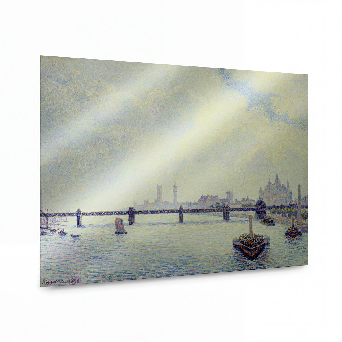 Obraz Camille Pissarro — Charing Cross Bridge, London — lesklý kovový obraz