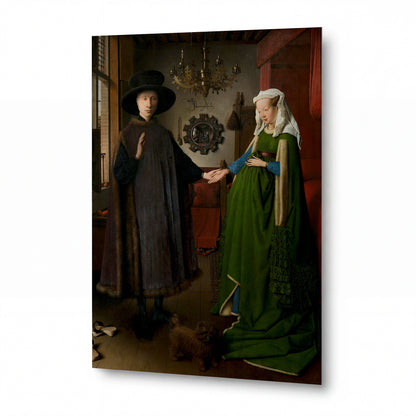 Obraz Jan van Eyck — Manželé Arnolfiniovi — umělecká reprodukce na hliníku — umělecká reprodukce na hliníku
