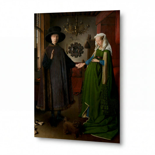 Obraz Jan van Eyck — Manželé Arnolfiniovi — umělecká reprodukce na hliníku — umělecká reprodukce na hliníku