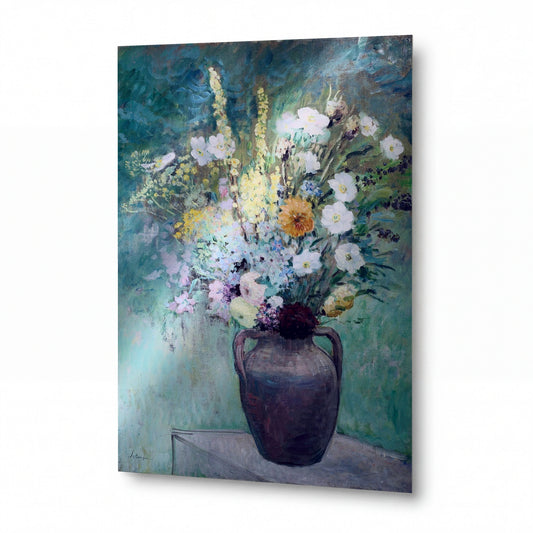Obraz Pierre Auguste Renoir — Bouquets of Flowers — kovová reprodukce s vysokým leskem — kovová reprodukce s vysokým leskem