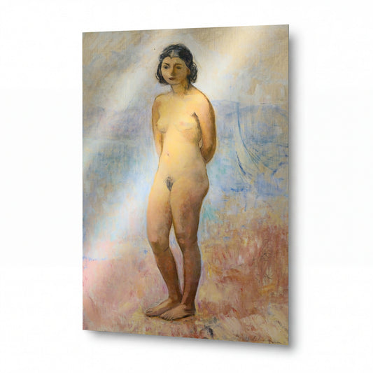 Obraz Pierre Auguste Renoir — Stojící ženský akt — kovový obraz s vysokým leskem