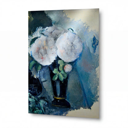 Obraz Claude Monet — Bílé pivoňky ve váze — lesklý kovový obraz — lesklý kovový obraz